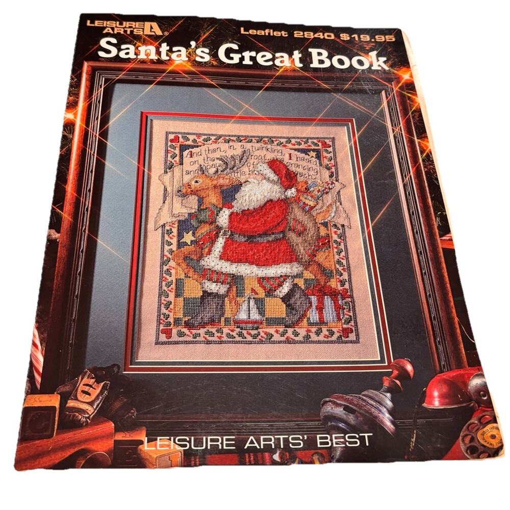 LEISURE ARTS 2840 ~ SANTA'S GREAT BOOK ~ CHRISTMAS CROSS STITCH PATTERNS ~ 1996